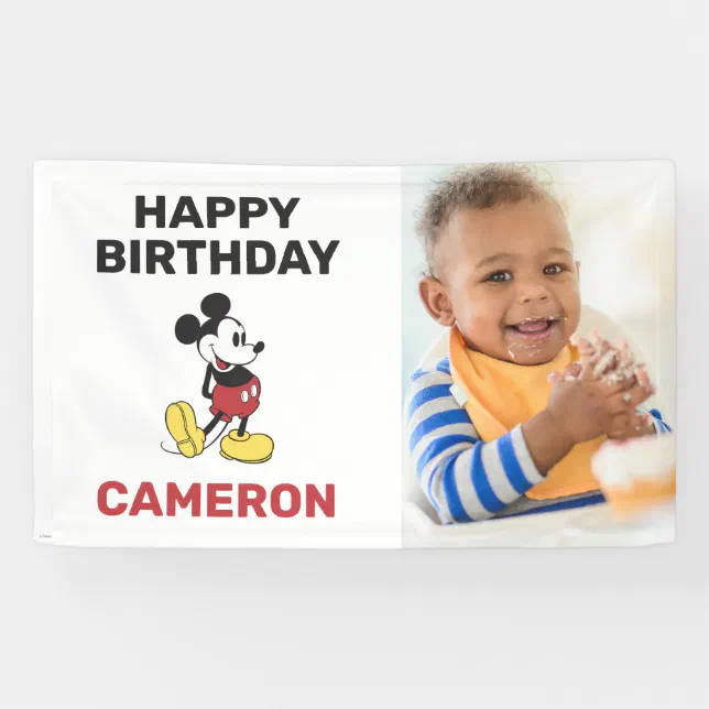 Classic Mickey Mouse Birthday Banner Zazzle