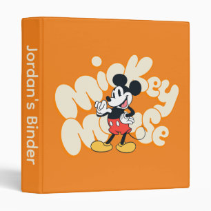 Classic Mickey Mouse Bubble Letter Name Graphic 3 Ring Binder