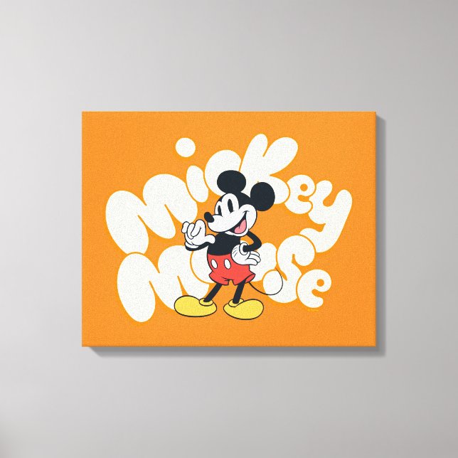 Classic Mickey Mouse Bubble Letter Name Graphic Canvas Print (Front)