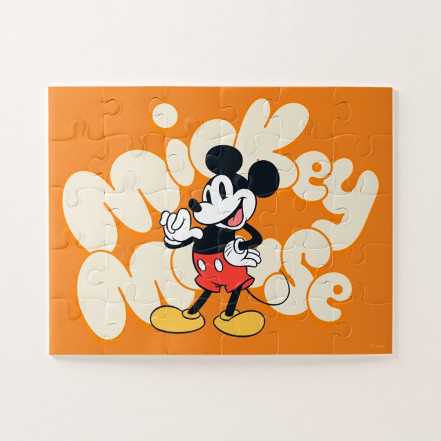 Classic Mickey Mouse Bubble Letter Name Graphic Jigsaw Puzzle (Horizontal)