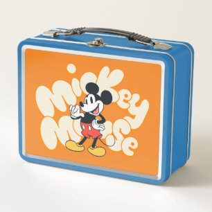 Classic Mickey Mouse Bubble Letter Name Graphic Metal Lunch Box