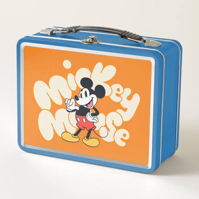 Classic Mickey Mouse Bubble Letter Name Graphic Metal Lunch Box (Front)