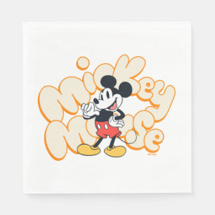 Classic Mickey Mouse Bubble Letter Name Graphic Napkins