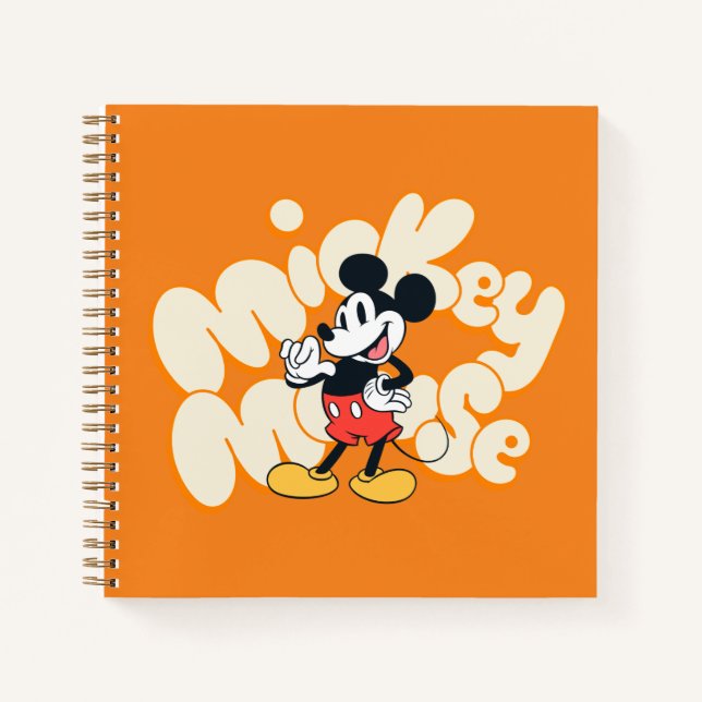 Classic Mickey Mouse Bubble Letter Name Graphic Notebook (Front)