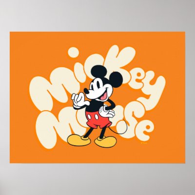 Classic Mickey Mouse Bubble Letter Name Graphic Poster