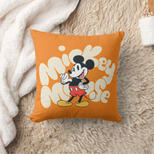 Classic Mickey Mouse Bubble Letter Name Graphic Throw Pillow