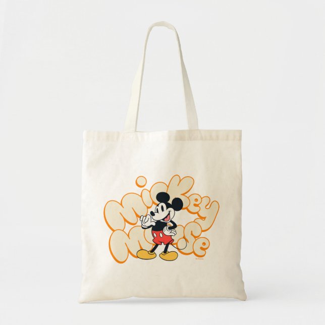 Classic Mickey Mouse Bubble Letter Name Graphic Tote Bag (Front)