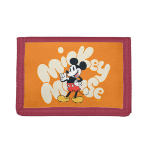 Classic Mickey Mouse Bubble Letter Name Graphic Tri-fold Wallet