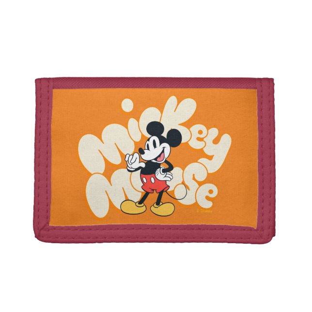 Classic Mickey Mouse Bubble Letter Name Graphic Trifold Wallet (Front)
