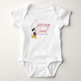 Classic Mickey Mouse   Coming Soon with Date Baby Bodysuit