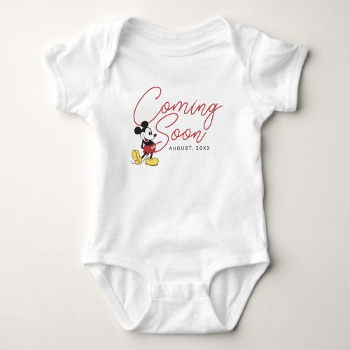 Classic Mickey Mouse  Coming Soon with Date Baby Bodysuit