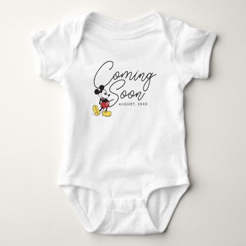 Classic Mickey Mouse  Coming Soon with Date Baby Bodysuit