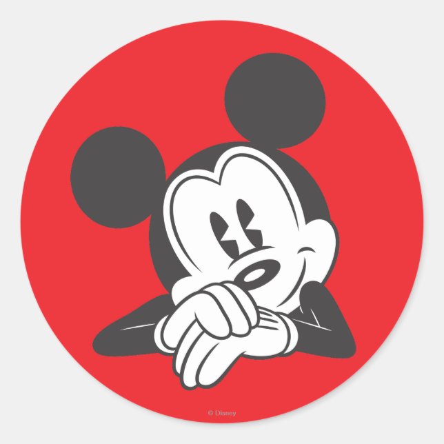 Classic Mickey Mouse | Cute Portrait Classic Round Sticker (Front)