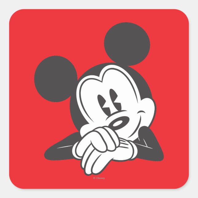 Classic Mickey Mouse | Cute Portrait Square Sticker (Front)