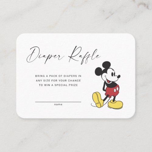 Classic Mickey Mouse  Diaper Raffle Insert Card