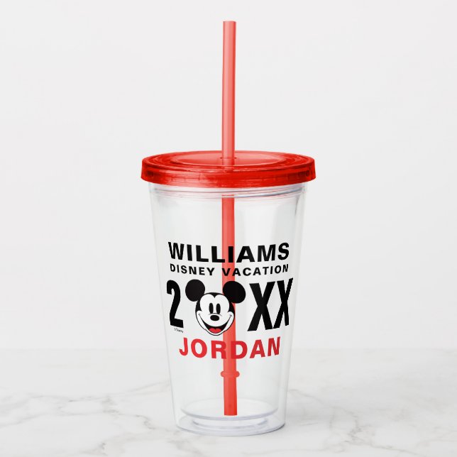 Classic Mickey Mouse | Family Vacation Acrylic Tumbler (Front)