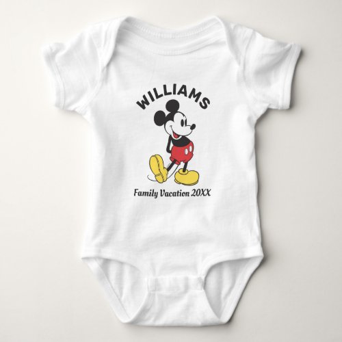 Classic Mickey Mouse  Family Vacation T_Shirt Baby Bodysuit