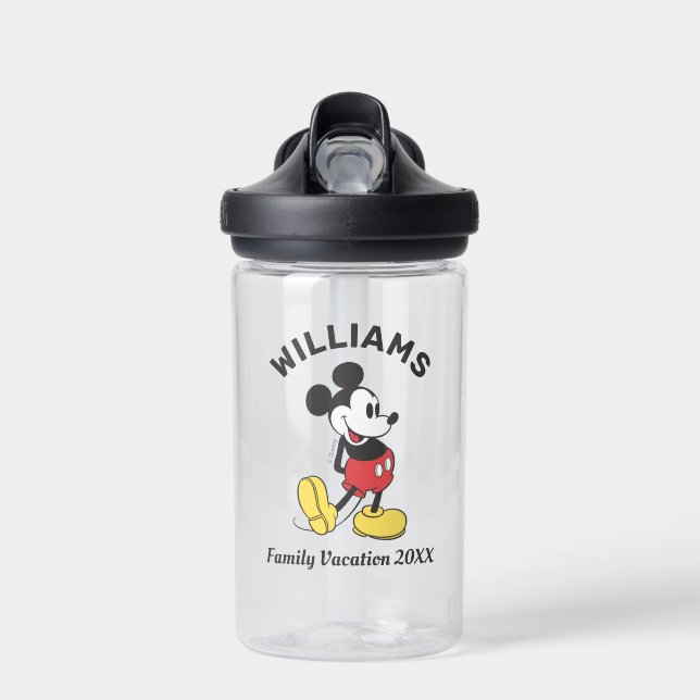 Classic Mickey Mouse | Family Vacation Water Bottle (Front)
