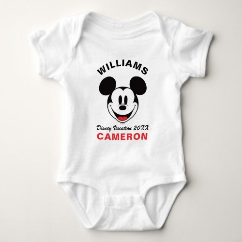 Classic Mickey Mouse _ Family Vacation  Year Baby Bodysuit