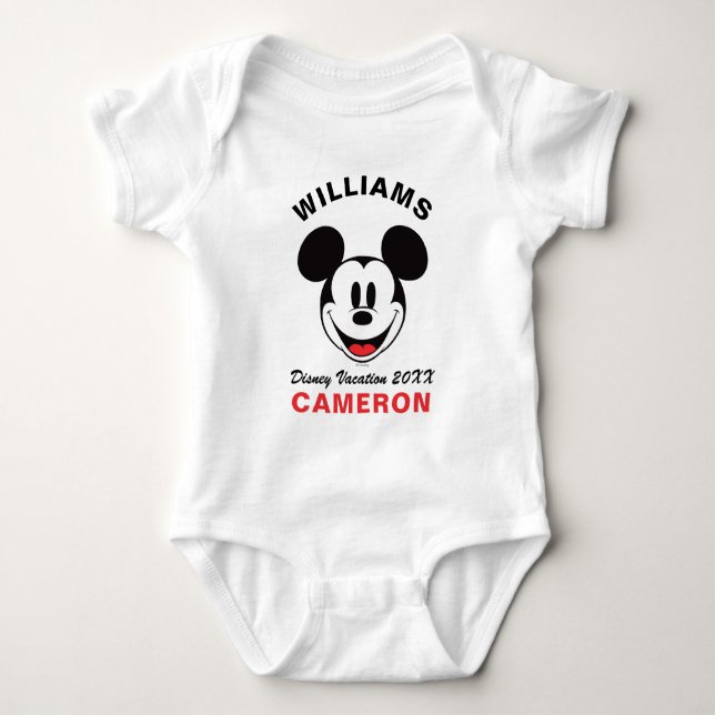 Classic Mickey Mouse - Family Vacation & Year Baby Bodysuit (Front)