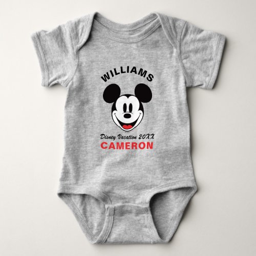 Classic Mickey Mouse _ Family Vacation  Year Baby Bodysuit