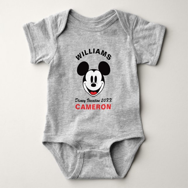 Classic Mickey Mouse - Family Vacation & Year Baby Bodysuit (Front)