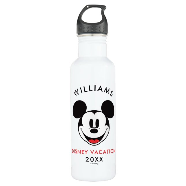 Classic Mickey Mouse - Family Vacation & Year Stainless Steel Water Bottle (Front)