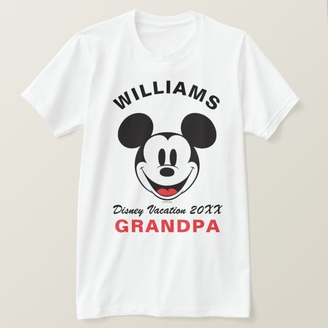 Classic Mickey Mouse - Family Vacation & Year T-Shirt (Design Front)