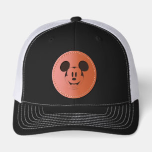 Classic Mickey Mouse Icon Portrait Leather Patch Hat