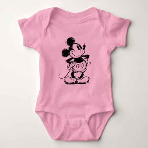 Classic Mickey Mouse Sketch Baby Bodysuit