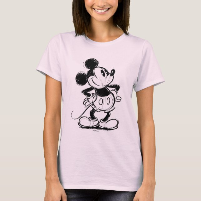Classic Mickey Mouse Sketch T-Shirt (Front)