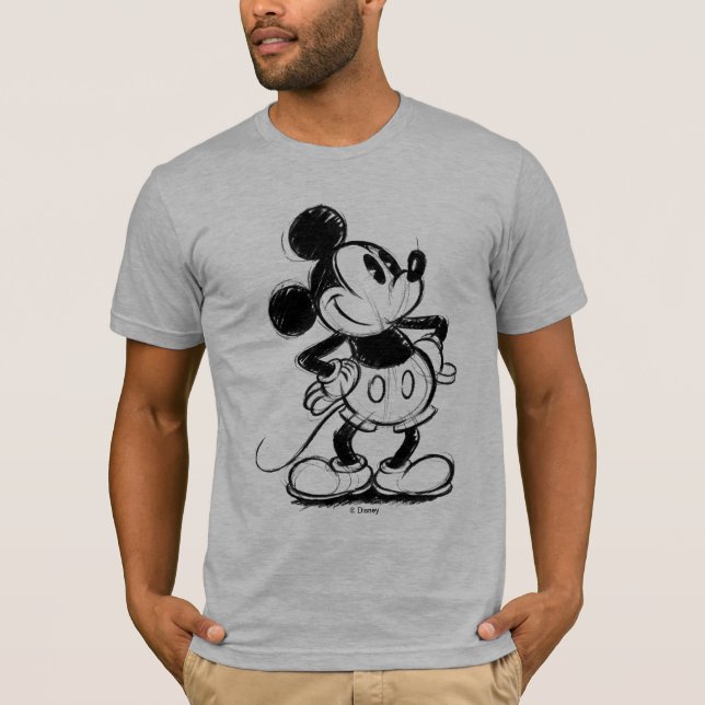 Classic Mickey Mouse Sketch T-Shirt (Front)