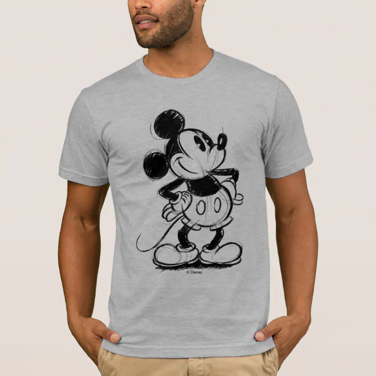 Classic Mickey Mouse Sketch T-Shirt | Zazzle