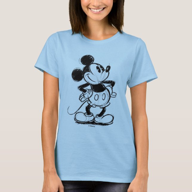 Classic Mickey Mouse Sketch T-Shirt (Front)