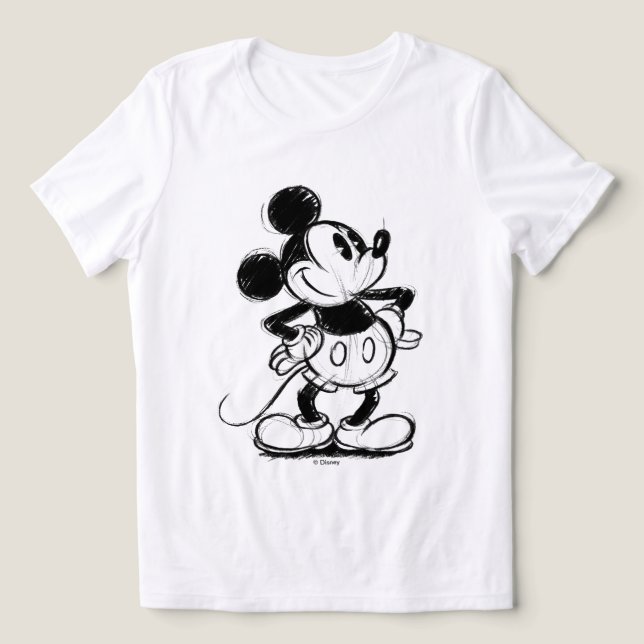 Classic Mickey Mouse Sketch Tri-Blend Shirt (Design Front)