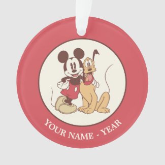 Classic Mickey & Pluto | Add Your Name Ornament