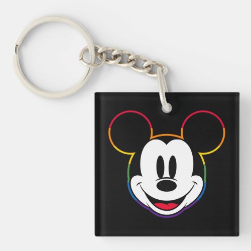 Classic Mickey Rainbow Head Keychain
