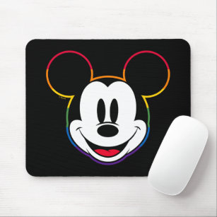 Classic Mickey Rainbow Head Mouse Pad