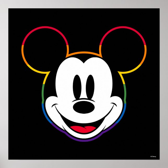 Classic Mickey Rainbow Head Poster (Front)