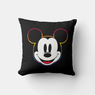 Classic Mickey Rainbow Head Throw Pillow