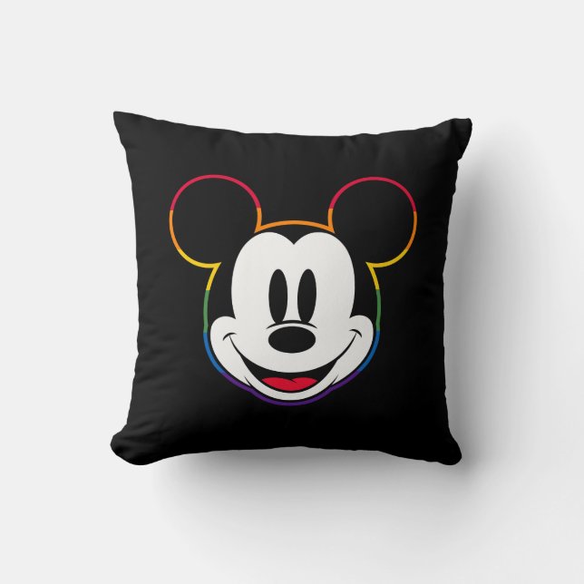 Classic Mickey Rainbow Head Throw Pillow (Front)