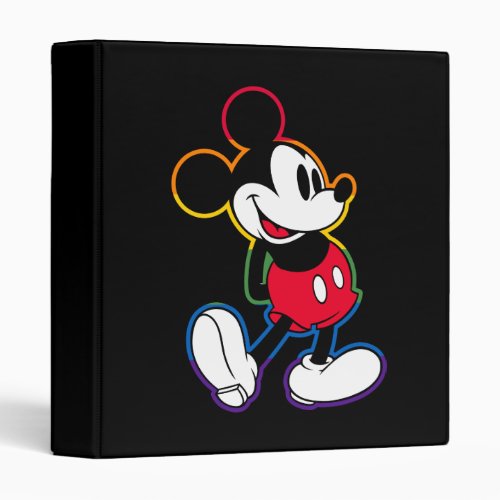 Classic Mickey Rainbow Outline 3 Ring Binder