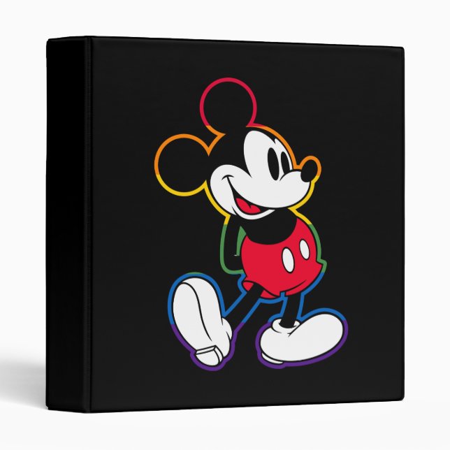 Classic Mickey Rainbow Outline 3 Ring Binder (Front/Spine)