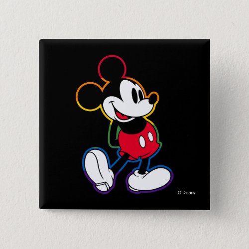 Classic Mickey Rainbow Outline Button