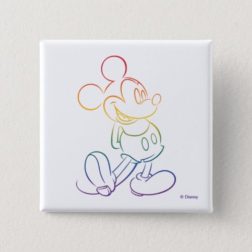 Classic Mickey Rainbow Outline Button