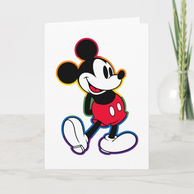 Classic Mickey Rainbow Outline Card (Front)
