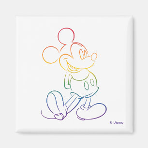 Classic Mickey Rainbow Outline Magnet
