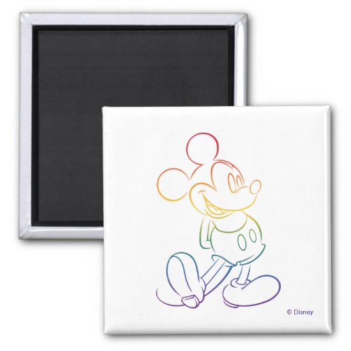 Classic Mickey Rainbow Outline Magnet