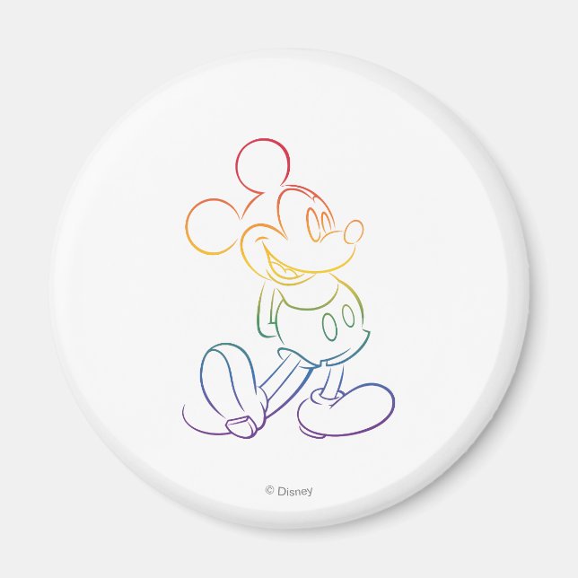 Classic Mickey Rainbow Outline Magnet (Front)