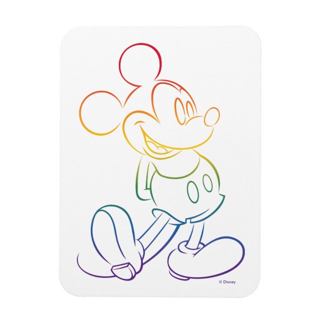 Classic Mickey Rainbow Outline Magnet (Vertical)